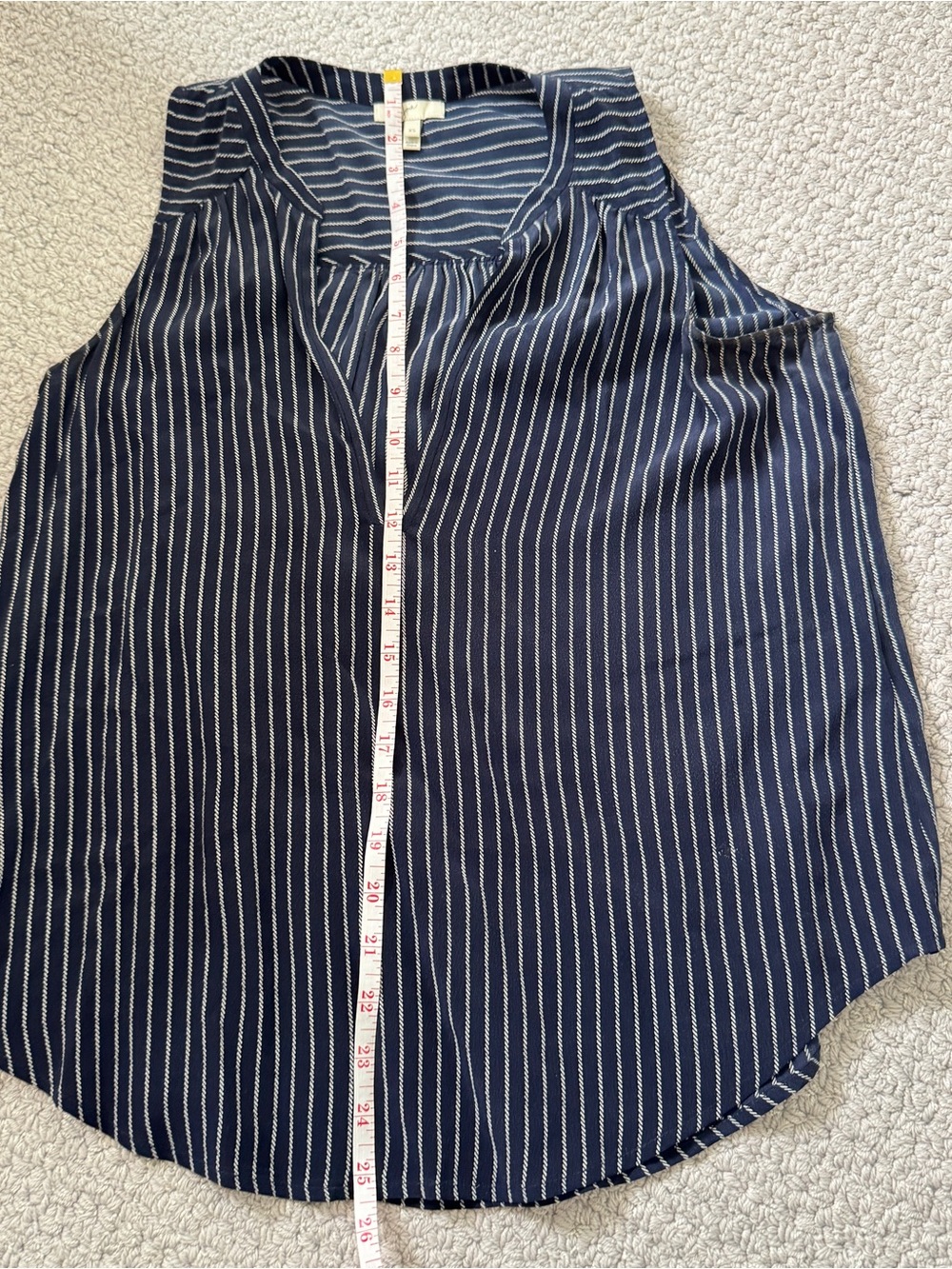 Joie Navy & White 100% Silk Striped Tank & Skirt Set – Top XS / Skirt S - Picture 7 of 11